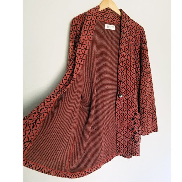 Marketplace Handwork of India Shawl Collar Cardigan Jacket Coat Coatigan L Boho - Picture 12 of 15